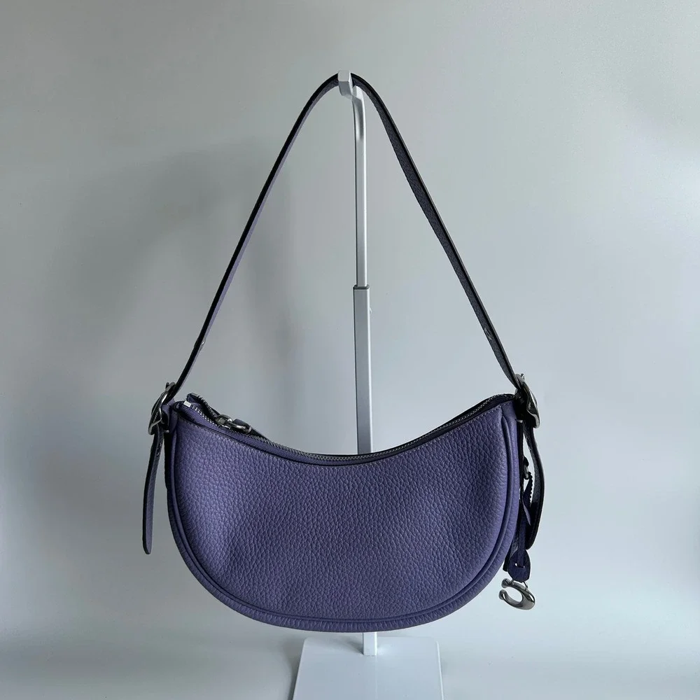 Coach Luna Shoulder Bag Light Violet Pebbled Leather CC439